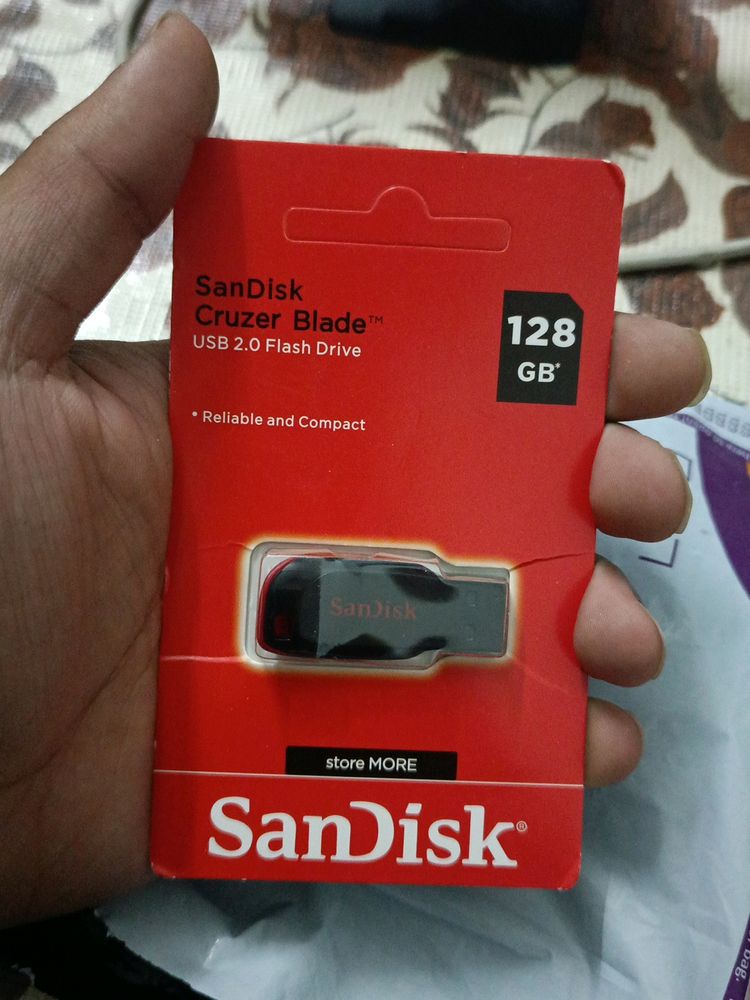 SanDisk New Pendrive 128gb With 5year Warranty 💯