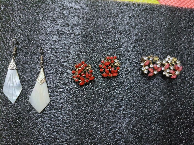 3 Pair Of Earrings