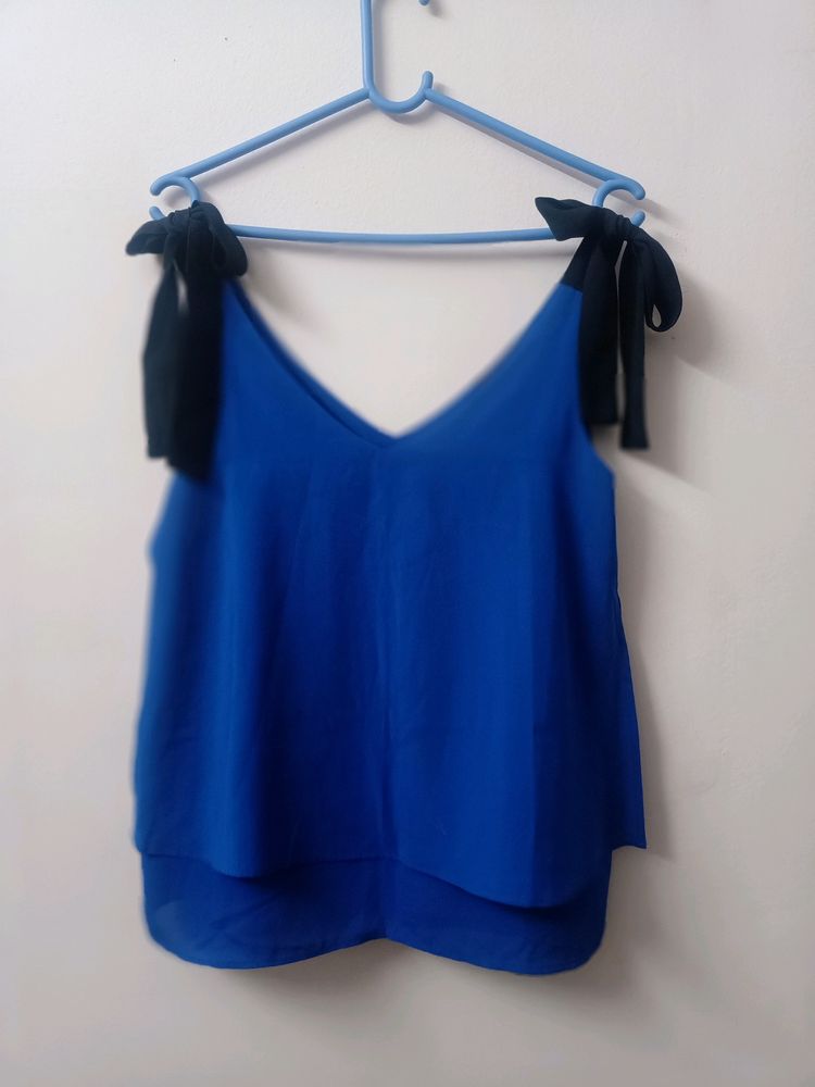 Zara women’s tank top blouse Royal blue