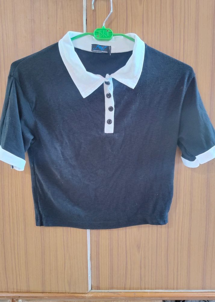 Crop Polo T Shirt For Women