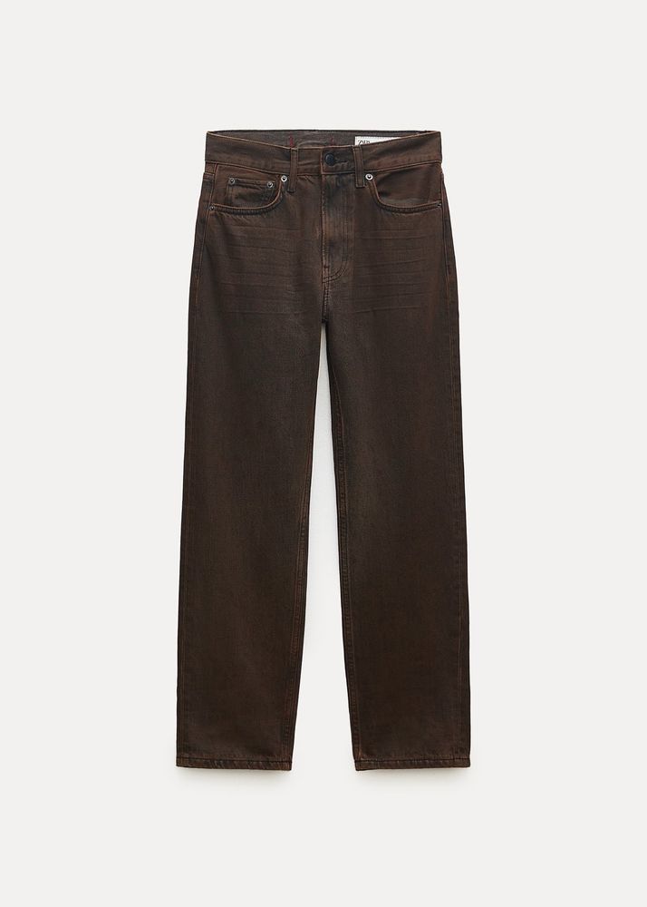 Zara Brown Mid Rise Jeans