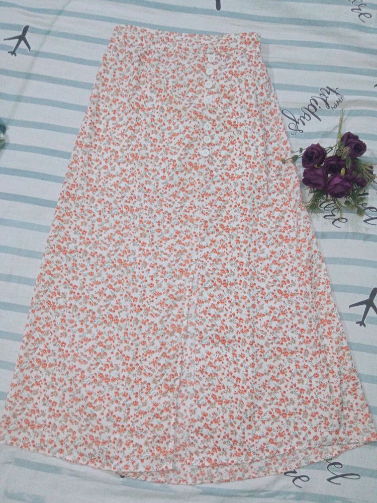 Beautiful Floral Split Skirt