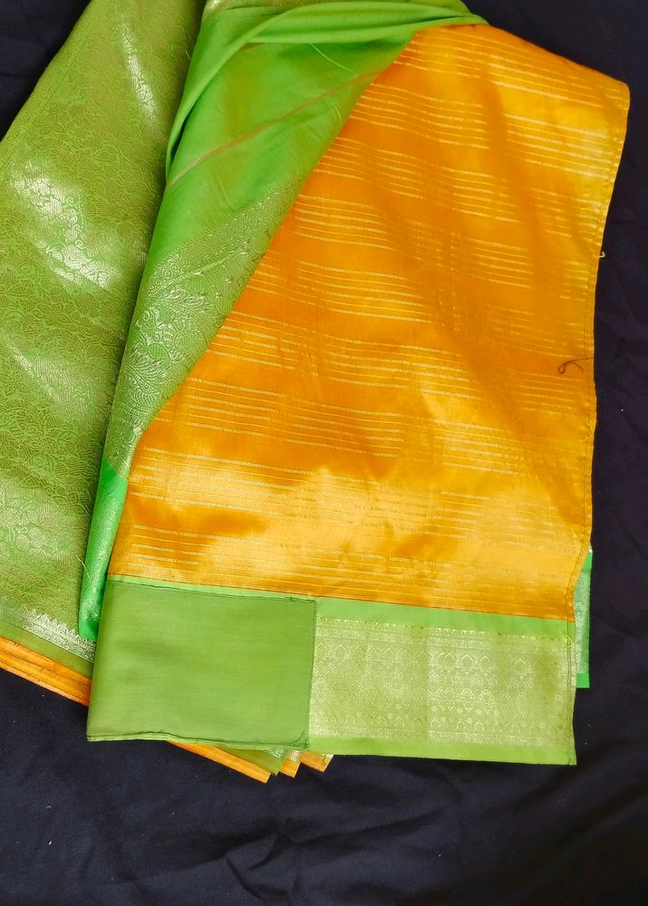 Beautiful Mango Colour Saree