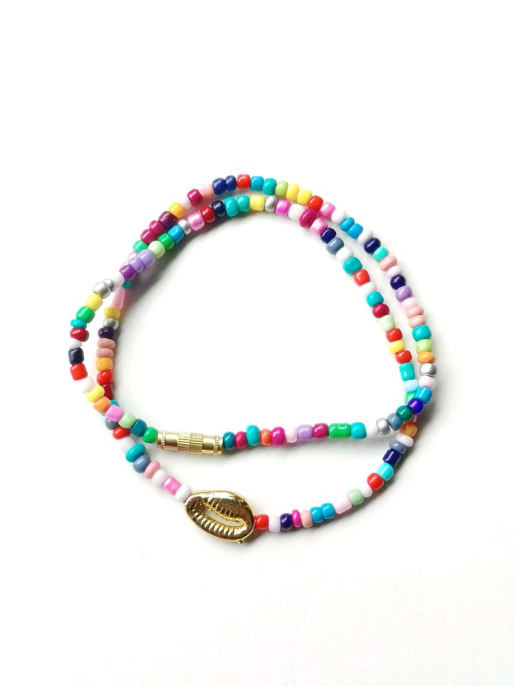 Shell Beaded Multicolor Choker Small Size