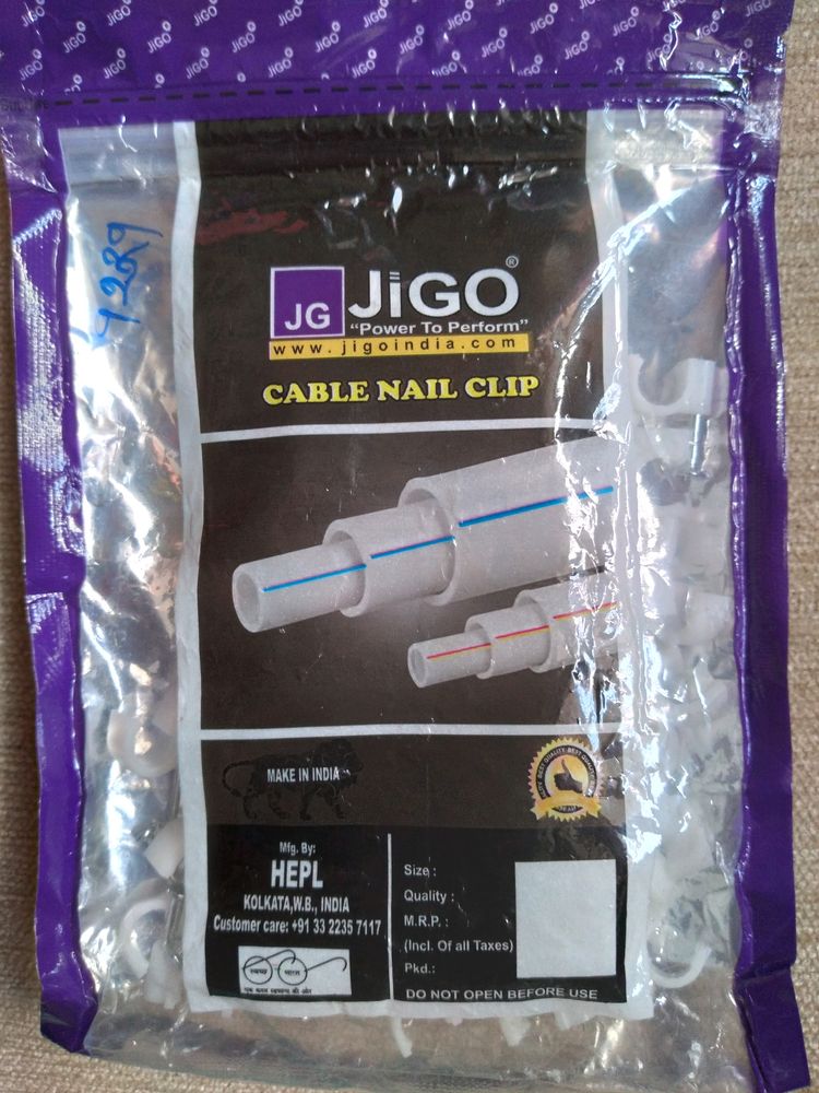 Nail Clips For Wires Or Cables