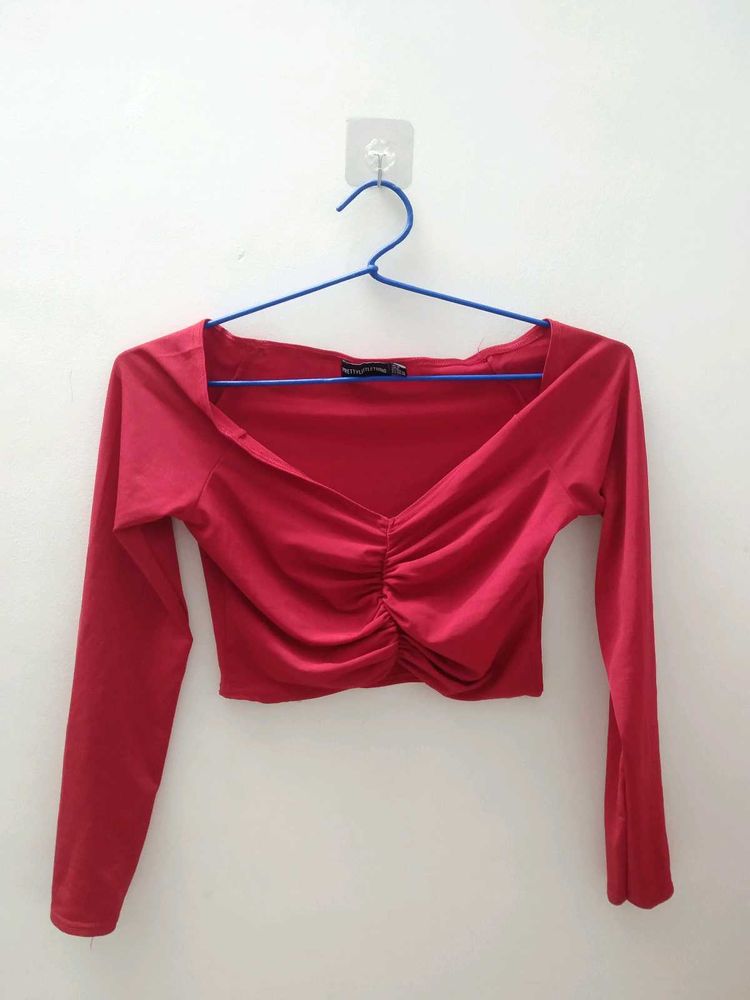 Beautiful Red Partywear And Casual Top