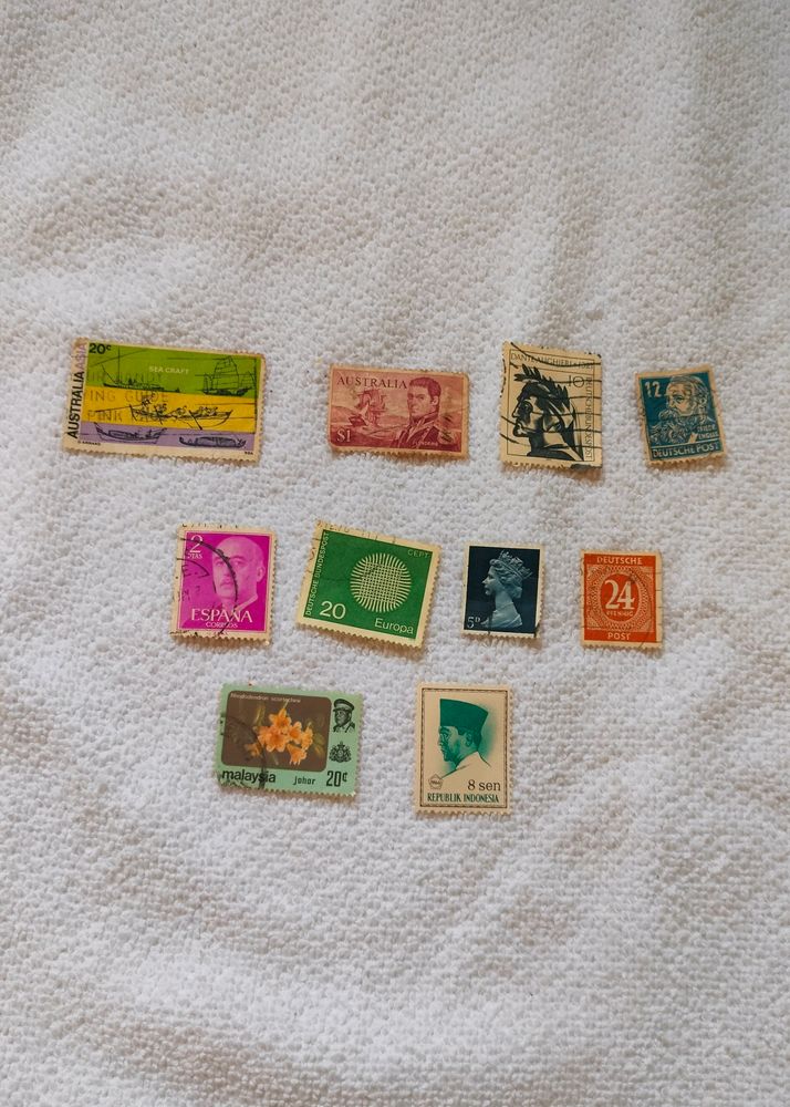 Old 10 Foreign Stamps