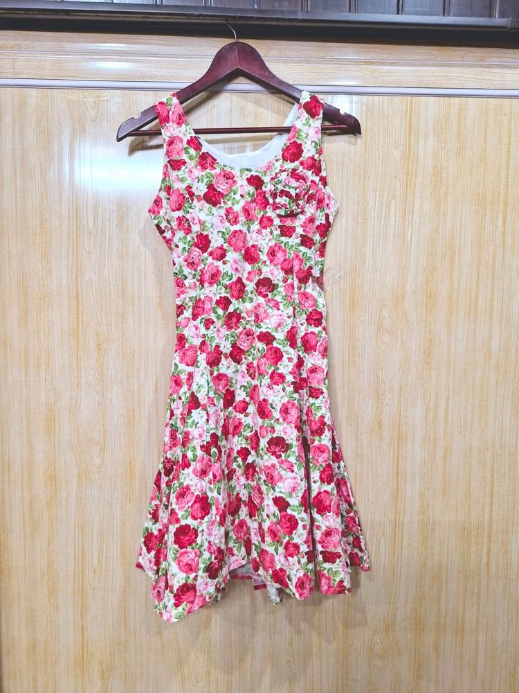 Flower Print Cotton Dress (Women's)