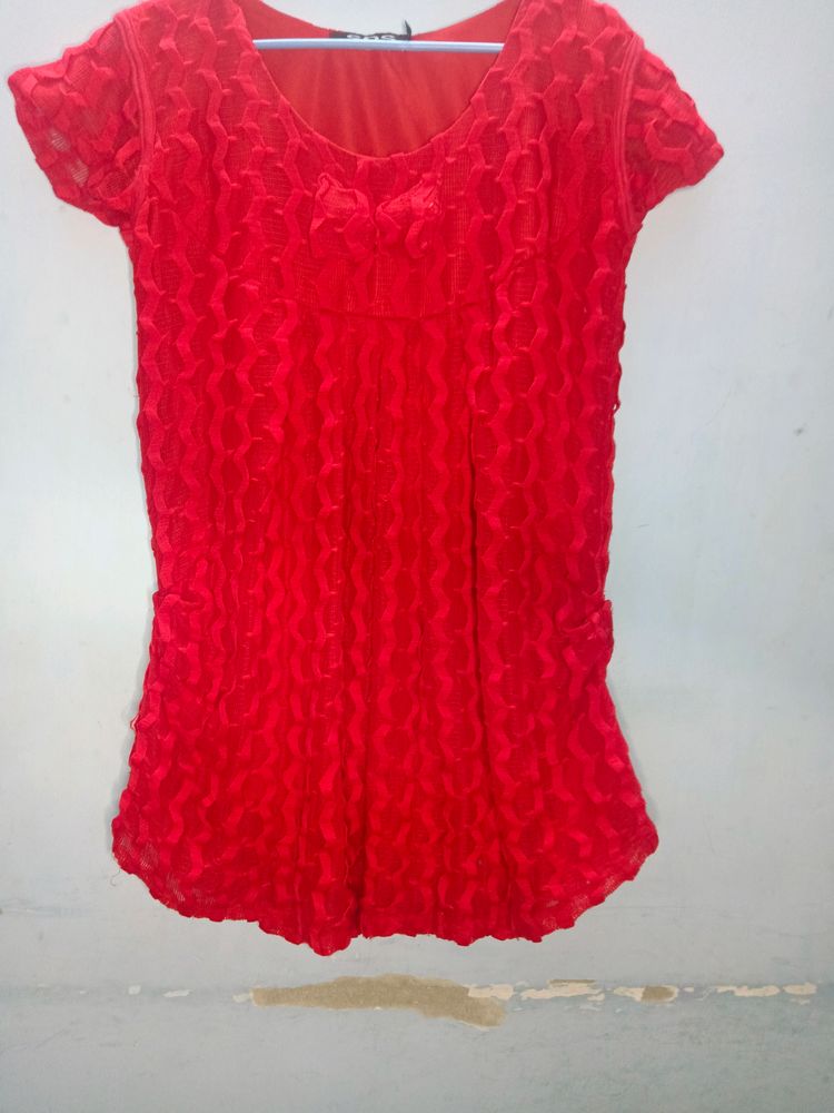 New Party Wear Fancy Red Tops