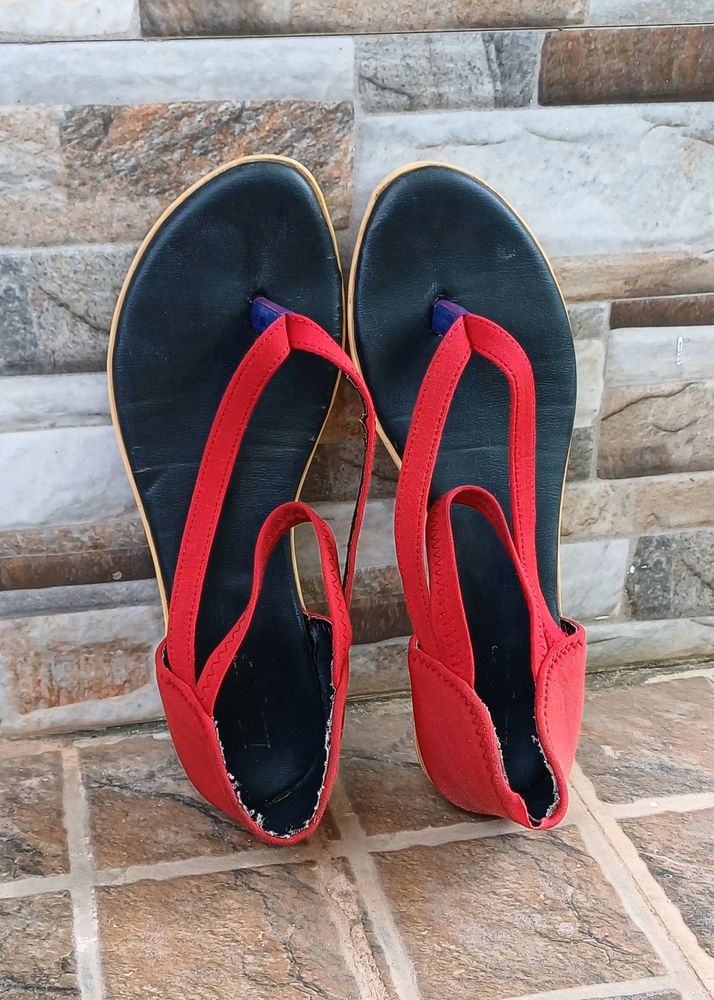 Black And Red Flats Women