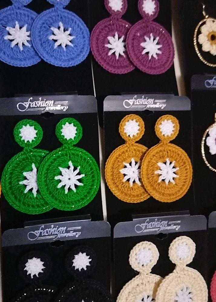 Crochet Earrings/ Dangling Studs.