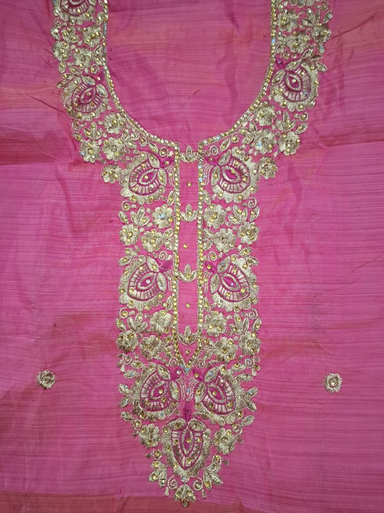 Pink Silk Blend Kurta Material