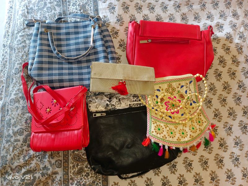 6 Combo Ladies Purse Bags