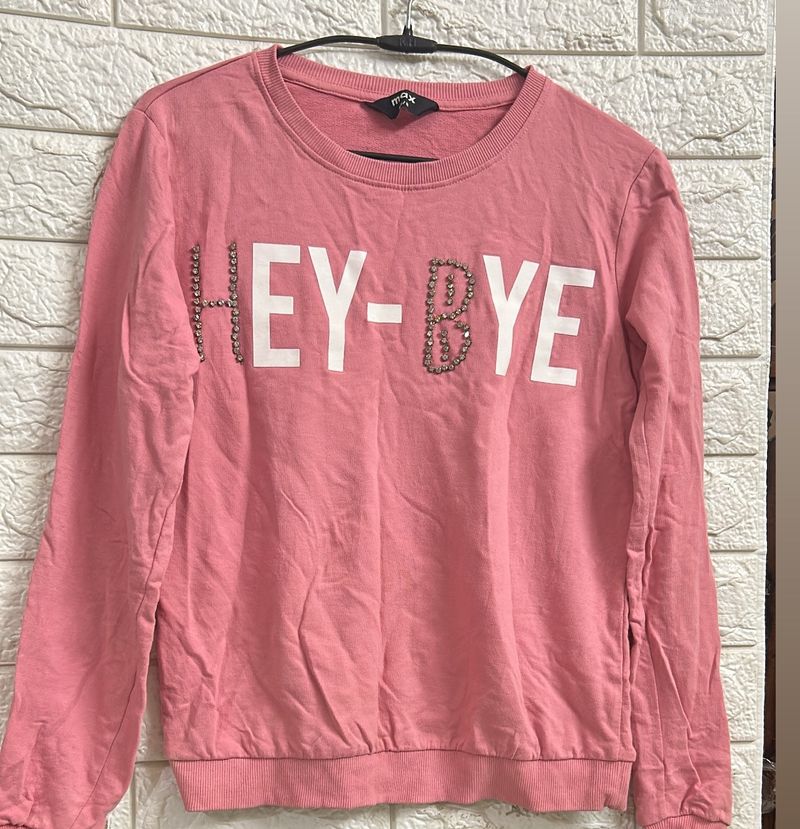 Sequin Detail Pastel Sweatshirt