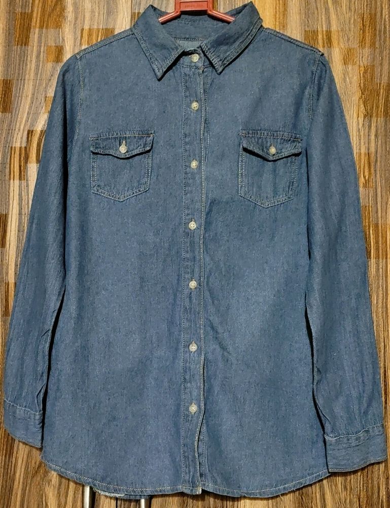 Unisex Denim Button Long Sleeve Shirt