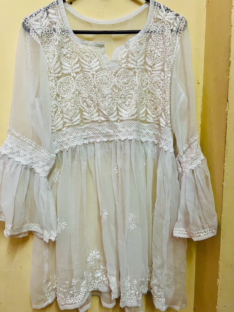 Chikankari White Top