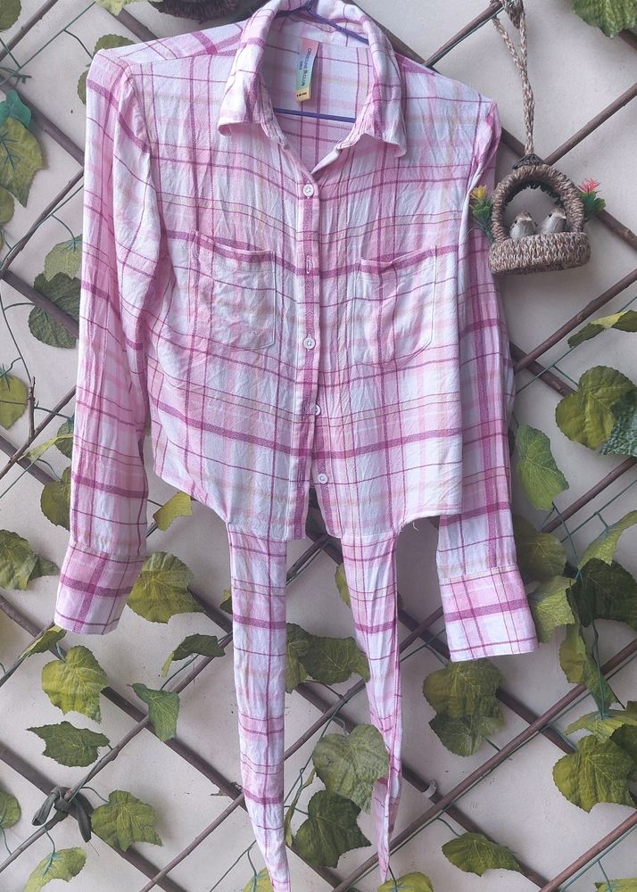 Pink Checked Casual Shirt