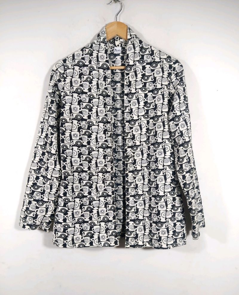 Black Printed Overcoat (Women's)