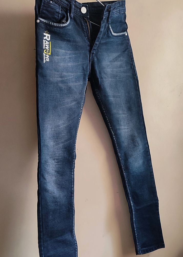 Dark Blue  Boys Jeans For 10 Year Old , Waist-12in