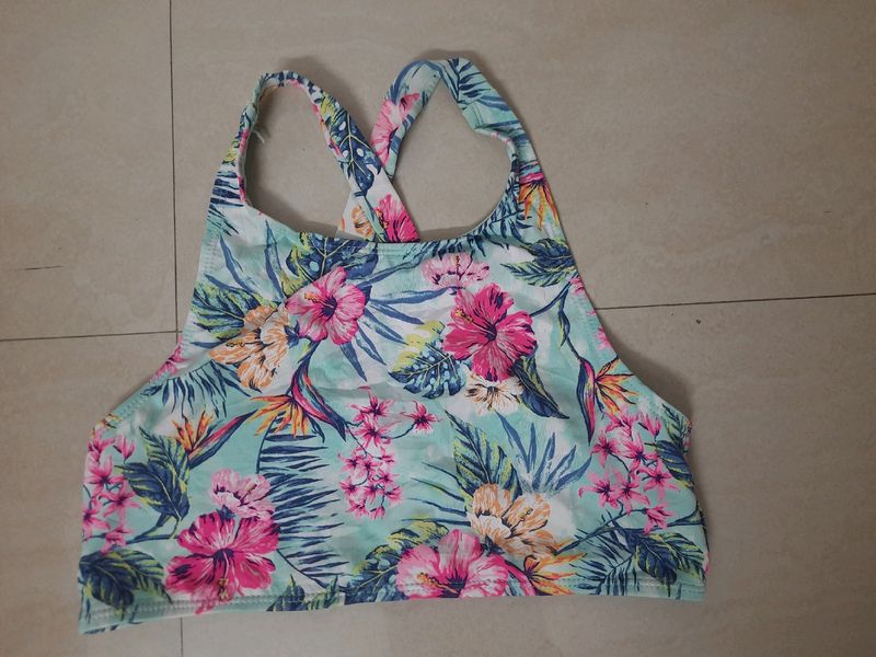 Swimming Gym Swim Beach Wear Top Bikini Floral Bra