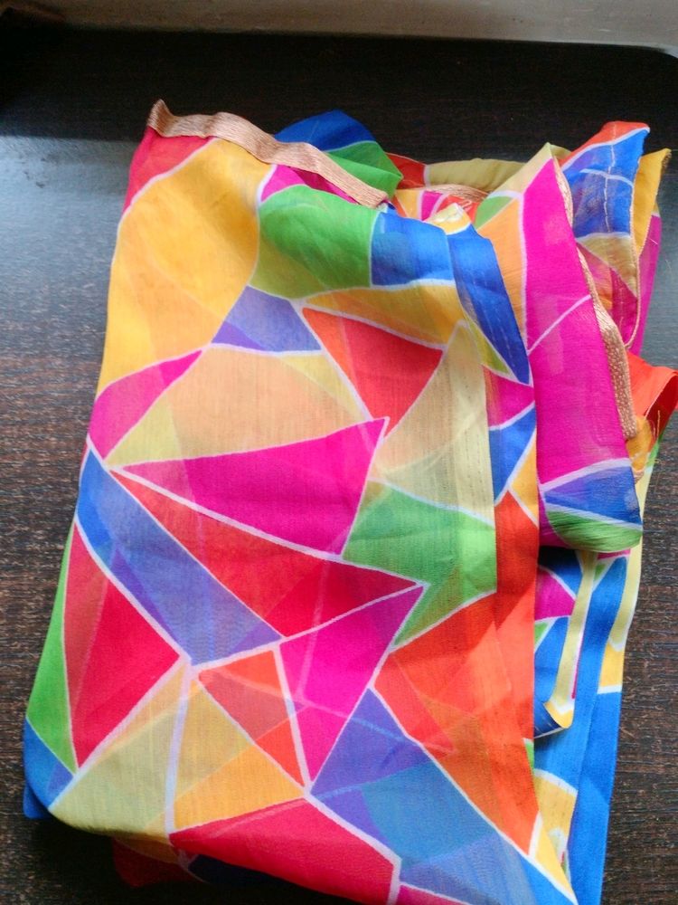 Multicolored Chiffon Heavy Dupatta