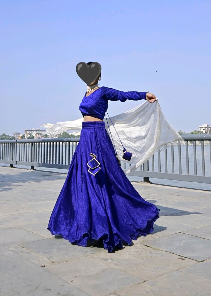 Royal Blue Lehenga Choli (Without Duppta)