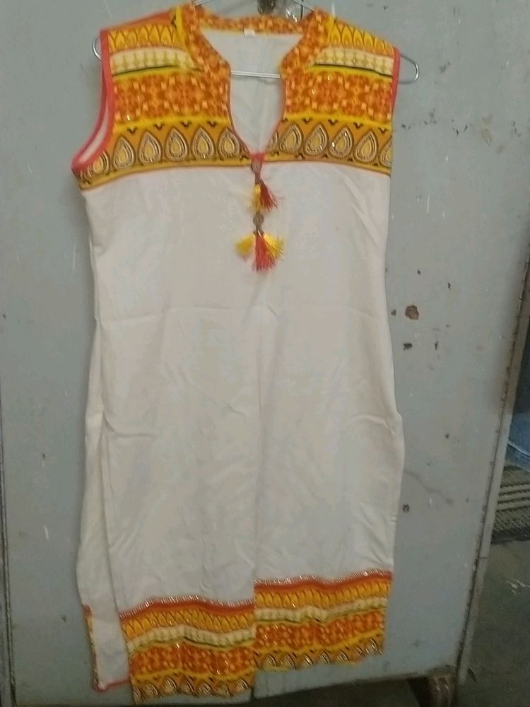 Cut sleeve Kurta Off White