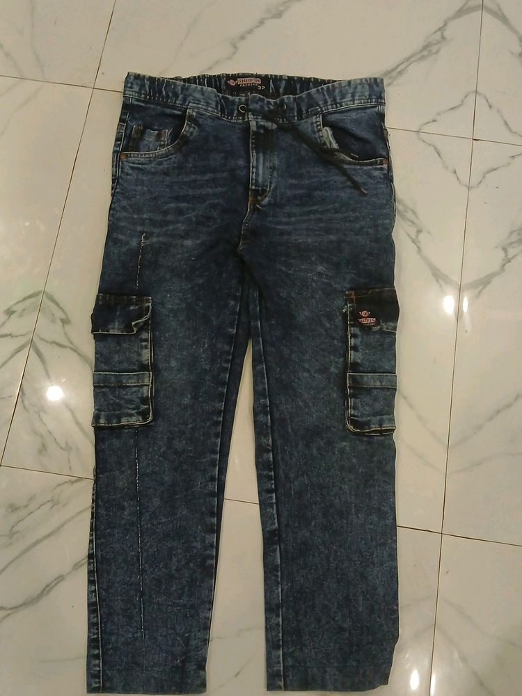 Straight Fit Cargo Jeans