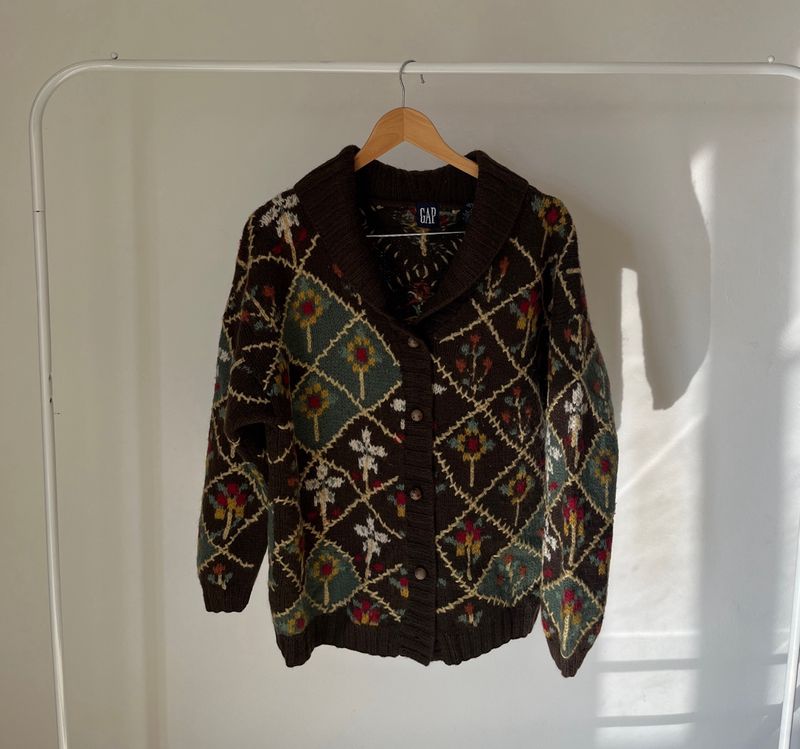 GAP Floral Cardigan Sweater