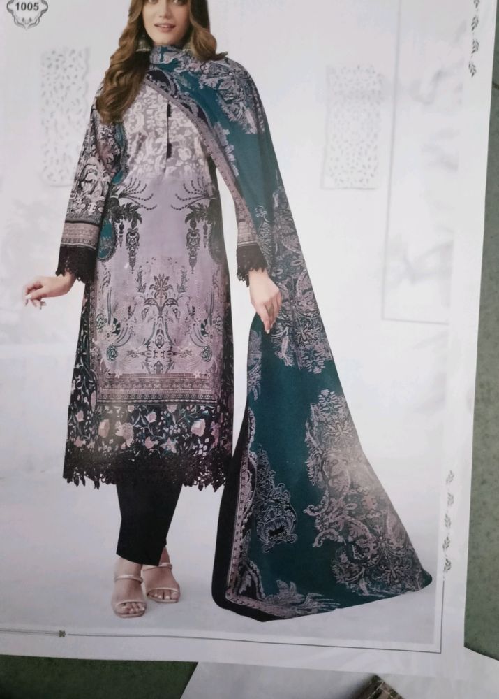 Lawander Print Cotton Pakistani Dress