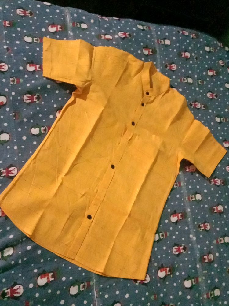 Golden/Yellow Paper Cotton Shirt