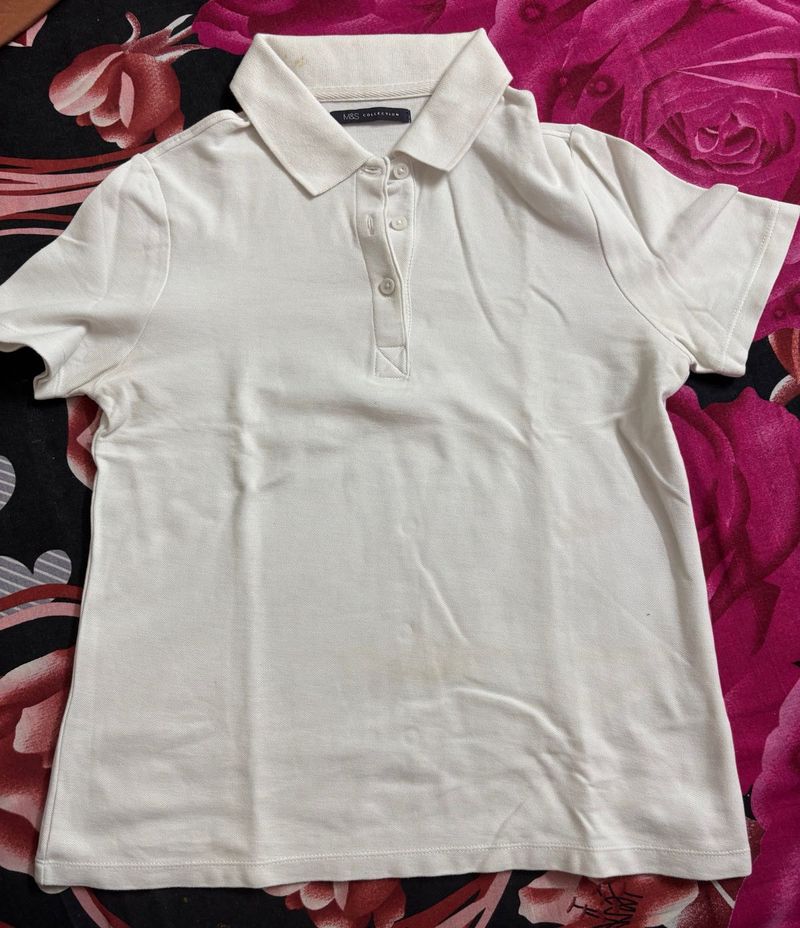 Women’s White Polo T-shirt