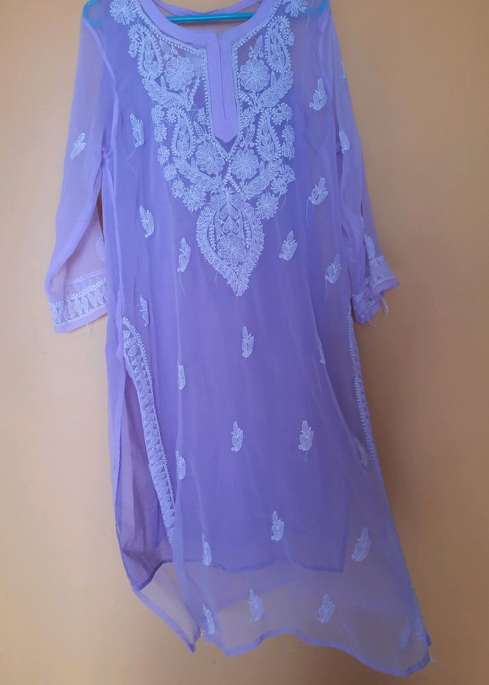 Lavender Georgette Kurta