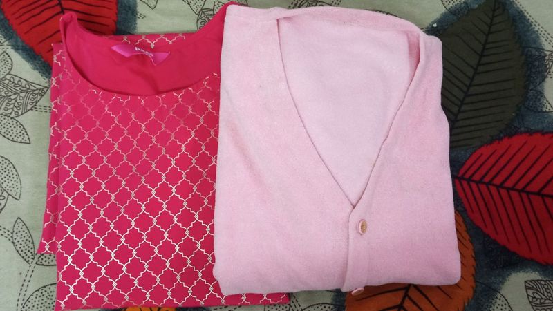 Kurti And Sweater Blouse Combo