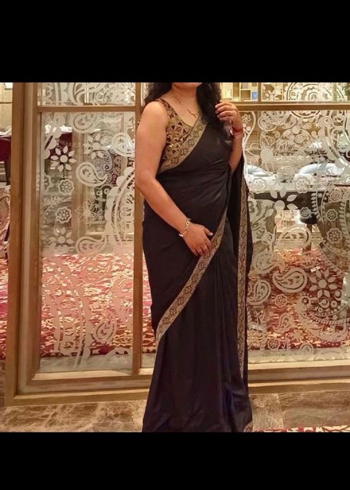 Formal Black Saree