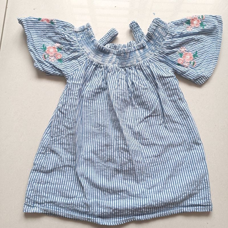 Kids Blue Top With Stripes