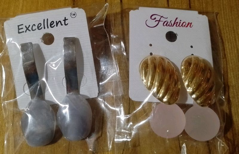 Korean Earrings Or Studs Pack Of 2