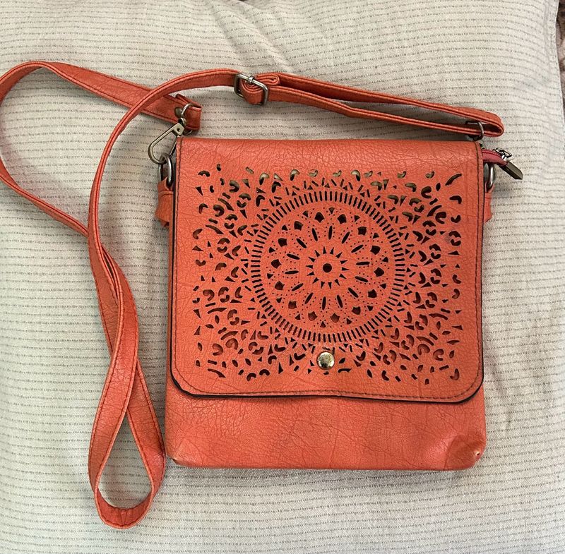 beautiful orange sling bag