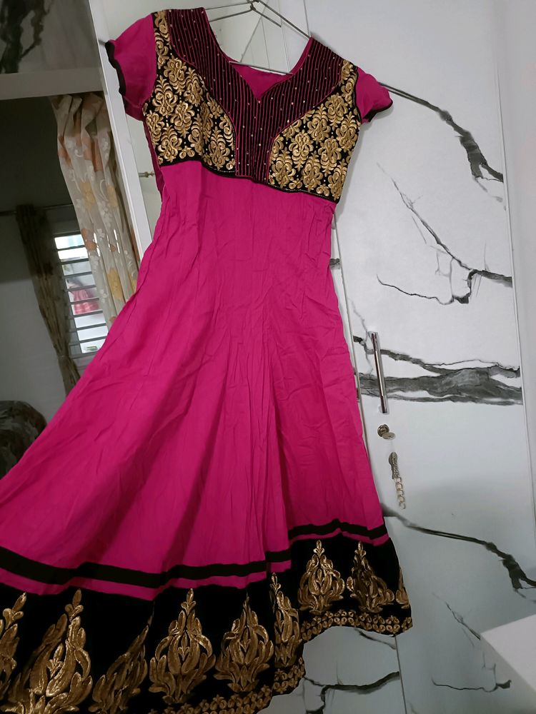 Cotton & Velvet Anarkali