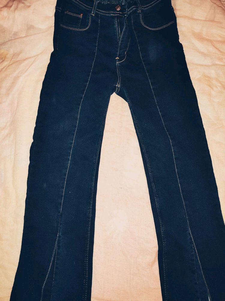 Y2k Front Slit Bootcut Jeans