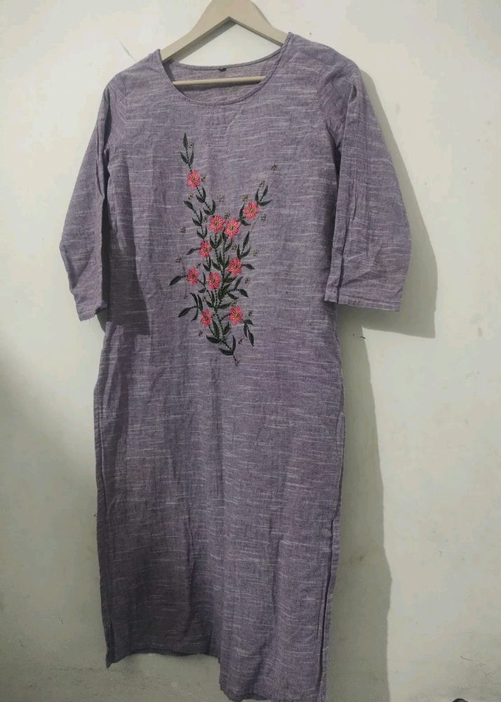 Beautiful Cotton Kurti with Embroidery