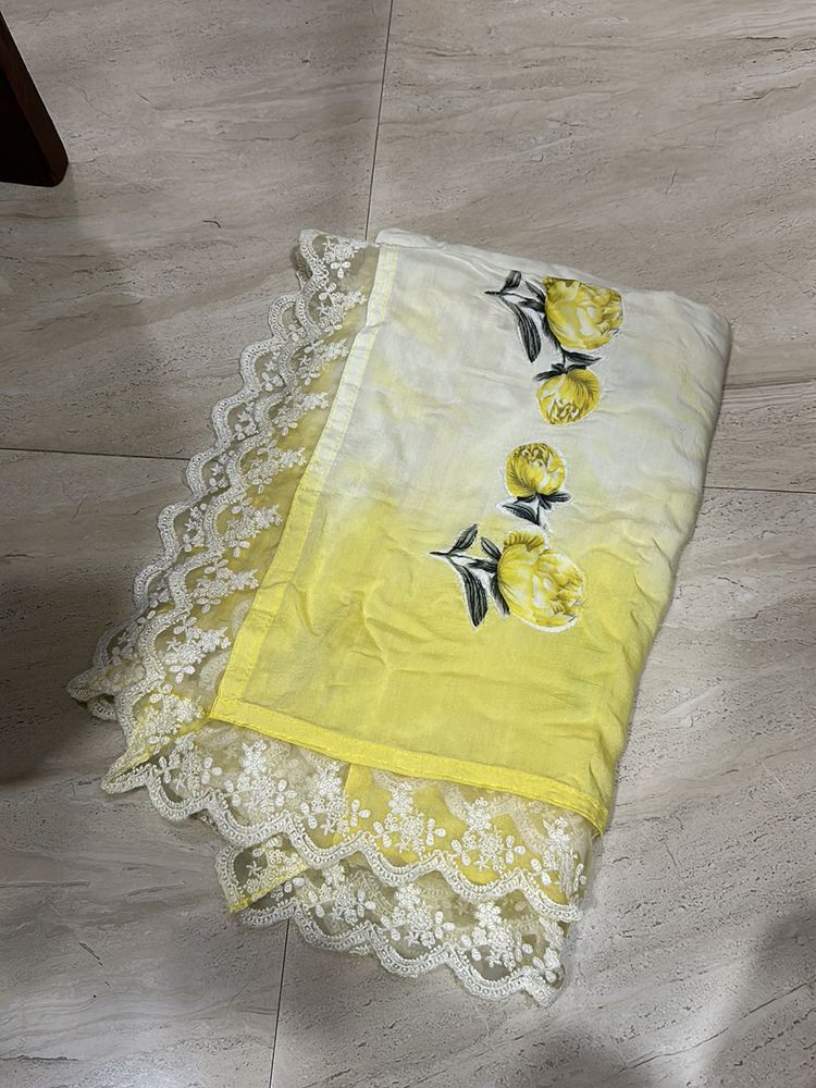 Lemon Yellow Shaded Dupatta