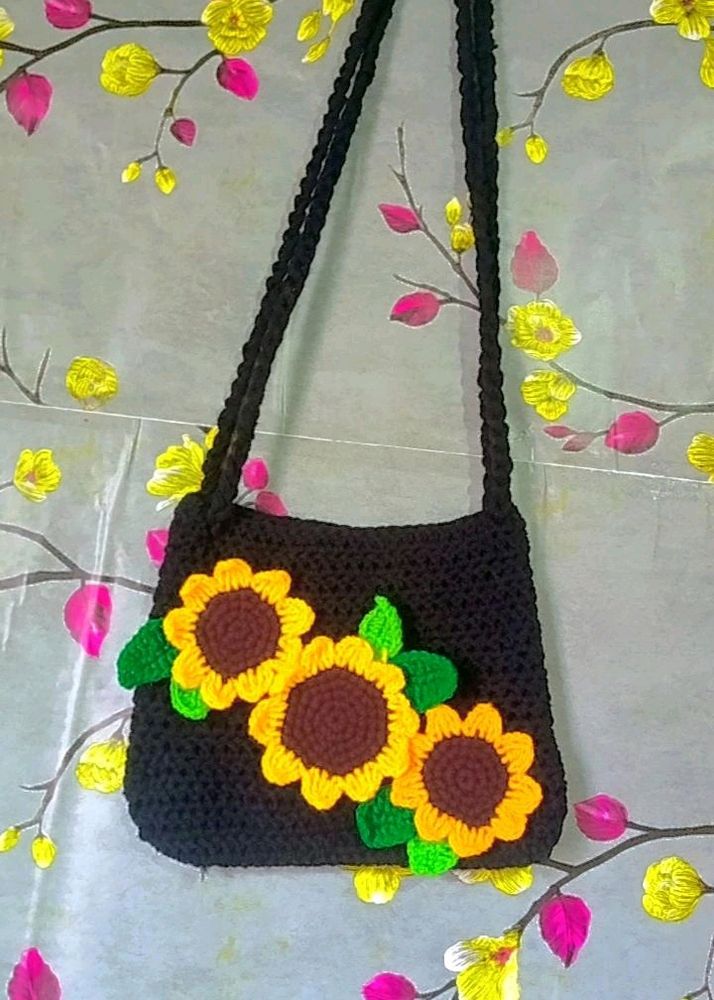 Crochet Sunflower Bag