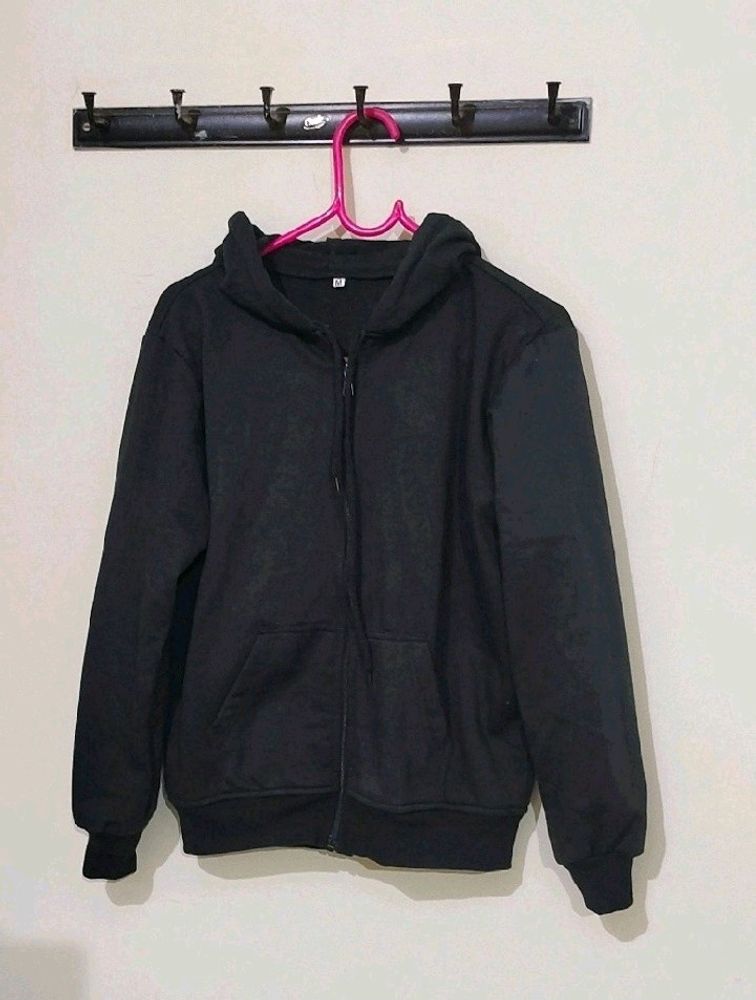 Black Zipper Hoodie