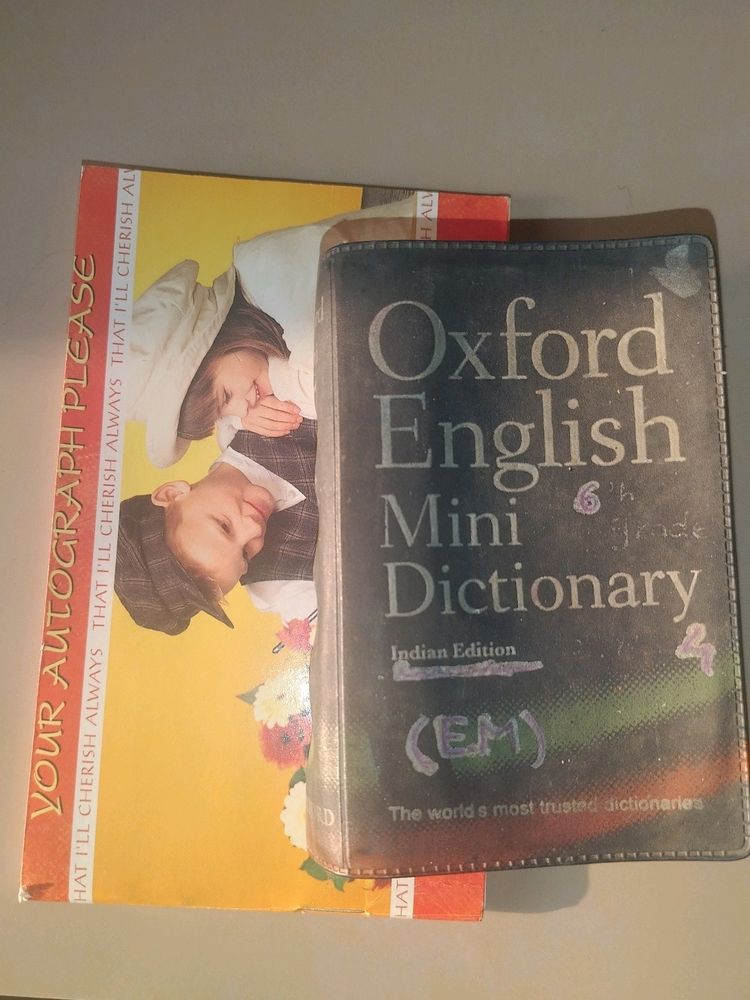 Combo Of Dictionary, Slam Book And Name Stickers