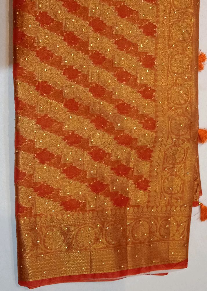 Orange Silk Sari