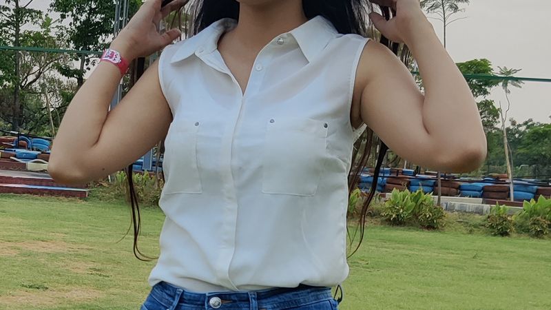 White Georgette Shirt