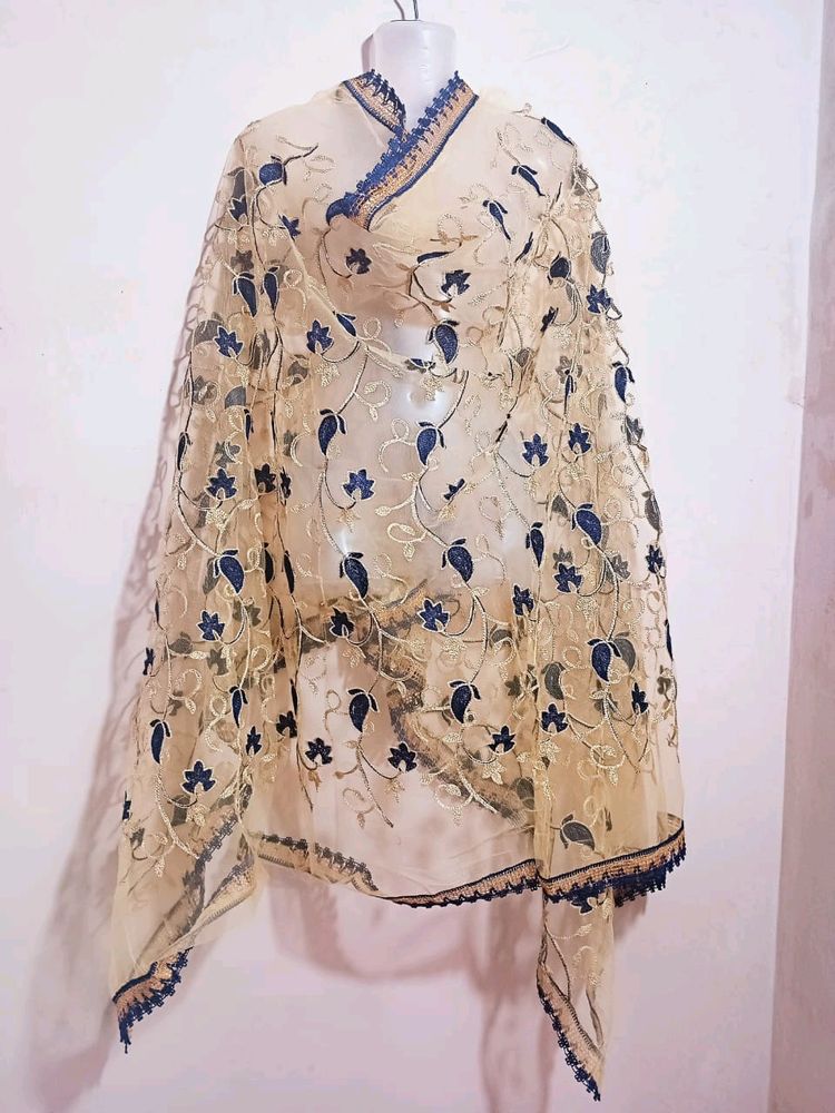 Party Wear Net Embroidery Dupatta