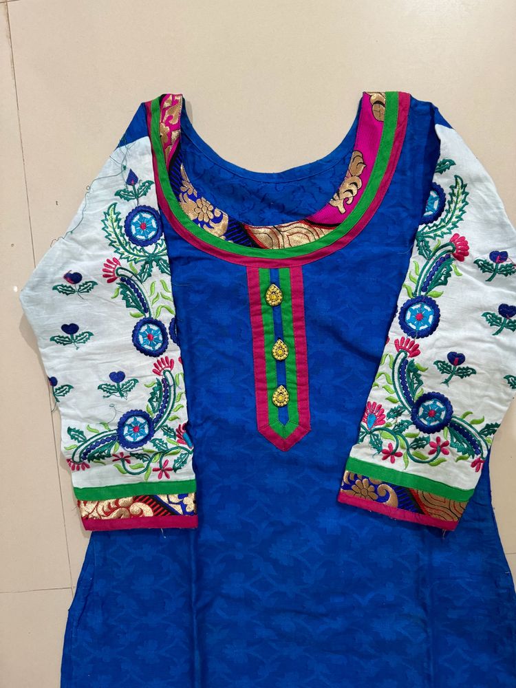 Blue Kurti With Work