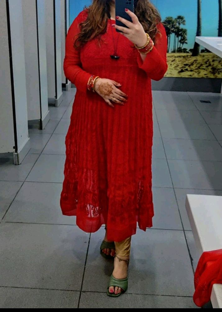 Chikankari Anarkali With Duppata